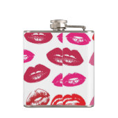 Red Mouths Pattern Personalisiert Flachmann (Rückseite)