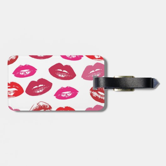 Red Mouths Pattern Personalisiert Gepäckanhänger (Rückseite horizontal)