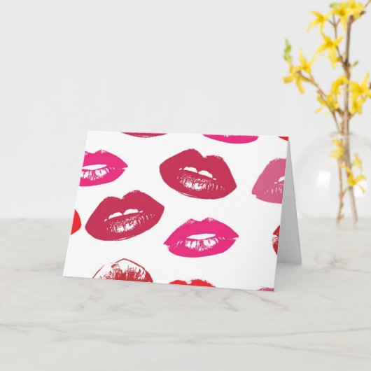 Red Mouths Pattern Personalisiert Karte (Gelbe Blume)