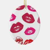 Red Mouths Pattern Personalisiert Keramik Ornament (Rechts)