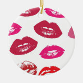 Red Mouths Pattern Personalisiert Keramik Ornament (Vorne)