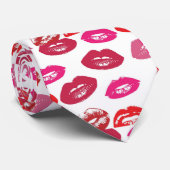 Red Mouths Pattern Personalisiert Krawatte (Gerollt)