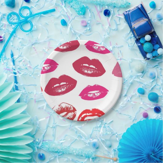 Red Mouths Pattern Personalisiert Pappteller (Party)