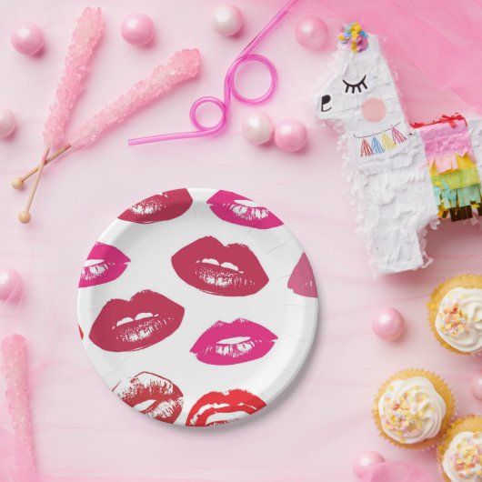 Red Mouths Pattern Personalisiert Pappteller (Party)