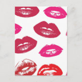 Red Mouths Pattern Personalisiert Postkarte (Vorderseite)