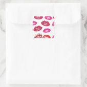 Red Mouths Pattern Personalisiert Quadratischer Aufkleber (Tasche)