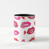 Red Mouths Pattern Personalisiert Tasse (Zentrum)