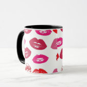 Red Mouths Pattern Personalisiert Tasse (Vorderseite Links)