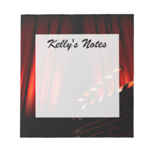 Red Movie Curtain Clapboard Director Notizblock