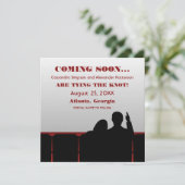 Red Movie Theater Save the Date (Stehend Vorderseite)