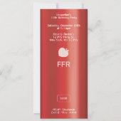 Red MP3 Music Player Birthday Einladung (Rückseite)