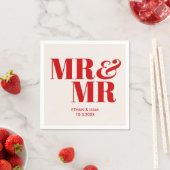 Red Mr. & Mr. Groom Personalisiert Wedding Napkins Serviette (Beispiel)