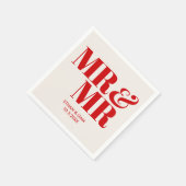 Red Mr. & Mr. Groom Personalisiert Wedding Napkins Serviette (Ecke)