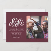 Red Mr. & Mr. Script - Save the Date mit Foto (Vorderseite)
