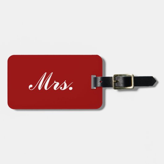 Red Mr. und Mrs. Gepäckanhänger für sie (Vorderseite horizontal)