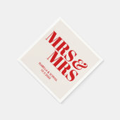 Red Mrs & Mrs Bride Personalisiert Wedding Napkins Serviette (Ecke)