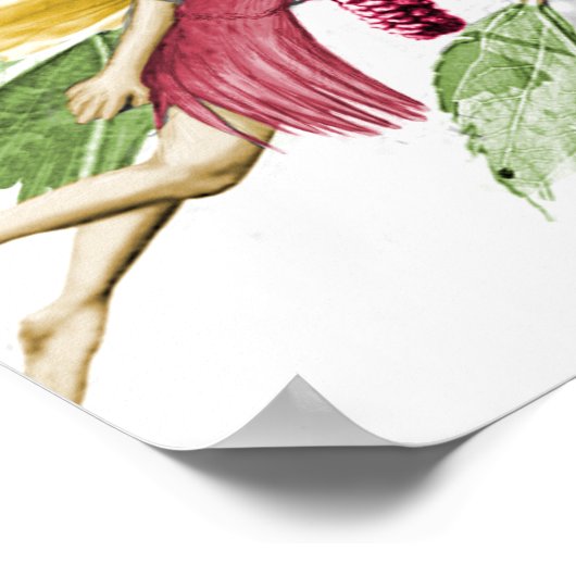 Red Mulberry Tree Fairy Poster (Ecke)