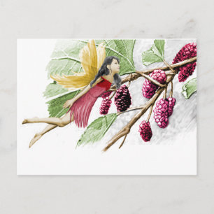 Red Mulberry Tree Fairy Postkarte
