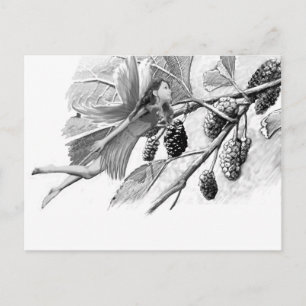 Red Mulberry Tree Fairy Postkarte