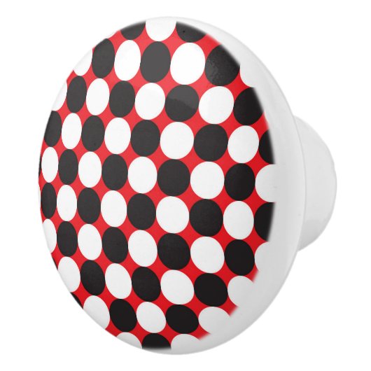 Red Multi Dots Keramik Cabinet Knob Keramikknauf (Rechts)