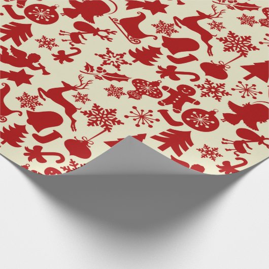 Red Multi Patterns Weihnachtswrapping Paper Geschenkpapier (Ecke)