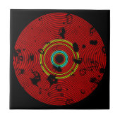 Red Multicolor Vinyl Disk Textur Muster Fliese (Vorderseite)