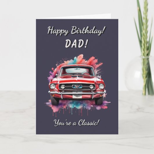 Red Muscle Car Birthday Karte (Vorderseite)