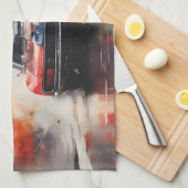 Red Muscle Car Kopf auf Geschirrtuch (Viertel Falte)