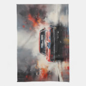 Red Muscle Car Kopf auf Geschirrtuch (Vertikal)