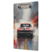 Red Muscle Car Kopf auf Klemmbrett (Links)