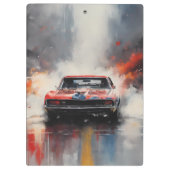 Red Muscle Car Kopf auf Klemmbrett (Rückseite)