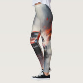 Red Muscle Car Kopf auf Leggings (Links)