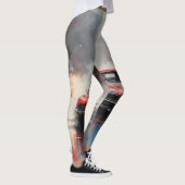 Red Muscle Car Kopf auf Leggings (Rechts)