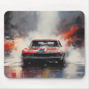 Red Muscle Car Kopf auf Mousepad
