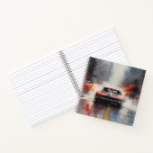 Red Muscle Car Kopf auf Notizblock (Innenseite)