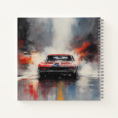 Red Muscle Car Kopf auf Notizblock (Rückseite)