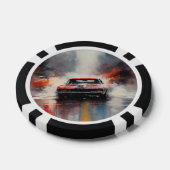 Red Muscle Car Kopf auf Pokerchips (Einzeln)