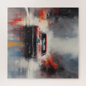 Red Muscle Car Kopf auf Puzzle (Horizontal)