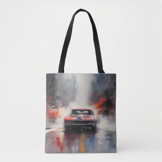 Red Muscle Car Kopf auf Tasche (Vorderseite)