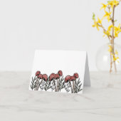 Red Mushroom Caps Karte (Gelbe Blume)