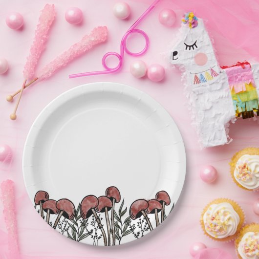 Red Mushroom Caps Pappteller (Party)