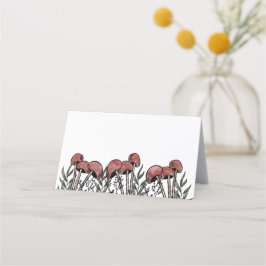 Red Mushroom Caps Platzkarte