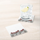 Red Mushroom Caps Rechteckiger Pappuntersetzer (Vor Ort)