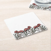 Red Mushroom Caps Rechteckiger Pappuntersetzer (angewinkelt)