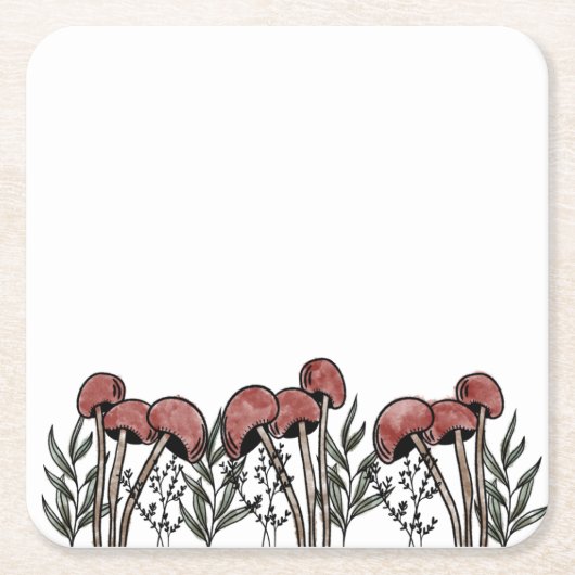 Red Mushroom Caps Rechteckiger Pappuntersetzer (Vorderseite)