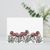 Red Mushroom Caps RSVP Karte (Stehend Vorderseite)