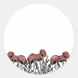 Red Mushroom Caps Runder Aufkleber