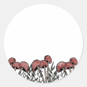 Red Mushroom Caps Runder Aufkleber