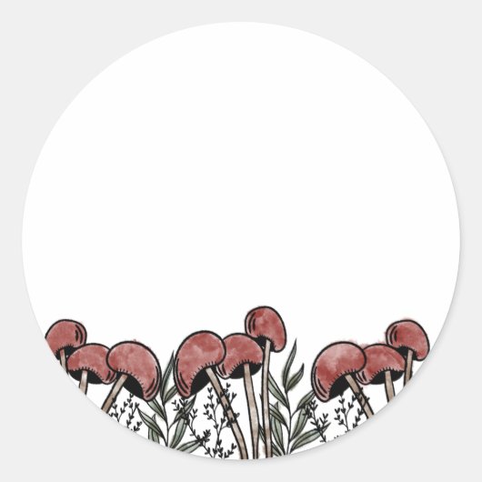 Red Mushroom Caps Runder Aufkleber (Vorderseite)