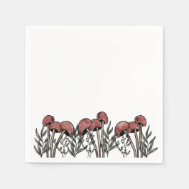 Red Mushroom Caps Serviette